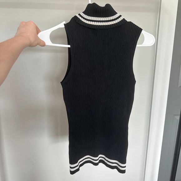 Vintage Bebe Sweater \ Y2K 2000s Black Sleeveless Turtleneck Sweater - Picture 6 of 6